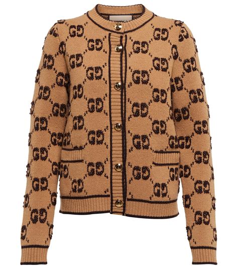 gucci brown and blue cardigan|gucci cardigan for women.